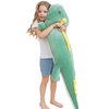 Meow Wang 39.3" Dinosaur Big Pillow Plush Dino Toy,Cute Weighted Dinosaur Stuffed Animals Doll,Soft Giant Dinosaur Plushies,Gifts for Girls Kids Boys Birthday,Valentine,Easter
