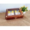 IBLAY Handmade Wooden Playing Card Holder Box -See Through Playing Cards Case