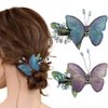 Haomye Butterfly Hair Clips Rhinestone Hairpins Embroidered Barrettes Hair Accessories Wedding Headpiece Small Hair Clips Women and Girls 1PCS (Purple)