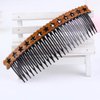 8Pcs Plastic Wood Grain Hollow Hair Side Combs Retro Hair Comb Pin Clips Headdress with Teeth for Lady Women Girls Hair Styling Accessories[comb size (L*W): 13.5x4.8cm/5.3x1.78inch ]