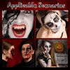 Black White Red Cream Face Body Paint Set + Halloween Vampire Teeth + Washable Fake Blood, Body Painting Kit for Halloween Clown Makeup, Cosplay, Costume, SFX Special Effect, Theme Parties