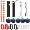 Vefungyan 38pcs Pool Cue Repair Kit: 2 Pool Cue Tip Clamp 20 Billiard Cue Tips 4 Shaper 5 Chalk Cubes 5 Pool Cue Repairers 2 Planers
