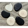 Tagua Beads. 20 Chips. Natural Eco-Friendly Tagua Slices. 10 Black and 10 White Slices. Medium Size: 3x2.5 cm. Approx. Undrilled