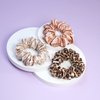 MTSNOO Silk Scrunchies for Hair Sleep 100% Pure 22 Momme Mulberry Mini Silk Scrunchies for Curly Hair with Elastic Band 3 Pack Silk Hair Ties Ropes Scrunchies Set for Women Girls