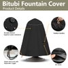 Bitubi Fountain Cover（36"x42"） 600D Oxford Cloth Garden Fountain Statue Protective Cover with Drawstring Waterproof Windproof Fountain Protector,Black