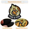 XMJY This is Fine Dog Patch, 1 Pcs Funny Meme Embroidered Patches, Tactical Military Morale Patch with Hook Fastener Backing, Cute Applique Accessories for Backpacks, Vests, Jackets, Jeans, Hats