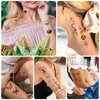 EMOME 150 Styles Art Black Temporary Tattoos For Women Men Adults, 3D Fake Realistic Star Sun Moon Tattoo Stickers Boys Girls, Long Lasting Temporary Tattoos on Finger Neck