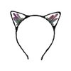 ZHOUMEIWENSP Cat Ears Crystal Electroplating Color Handmade Crown Party Hair Band (Purple&Blue)