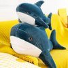 Kekeso Giant Shark Plush Pillow Soft Toy Stuffed Blue Shark Animal Pillow Comfortable Sleeping Pillow Back Cushion Doll Gift for Kids (Blue, 60cm/23.62inch)
