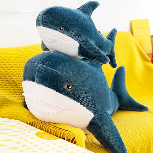 Kekeso Giant Shark Plush Pillow Soft Toy Stuffed Blue Shark Animal Pillow Comfortable Sleeping Pillow Back Cushion Doll Gift for Kids (Blue, 60cm/23.62inch)