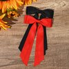 2PCS Silky Satin Hair Bows Hair Clip Black Red Hair Ribbon Ponytail Holder Accessories Slides Metal Clips Hair Bow for Women Girls Toddlers Teens Kids