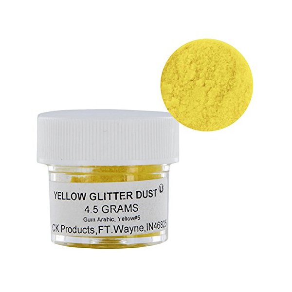 Fine Edible Yellow Glitter Dust, 4.5 grams by CK