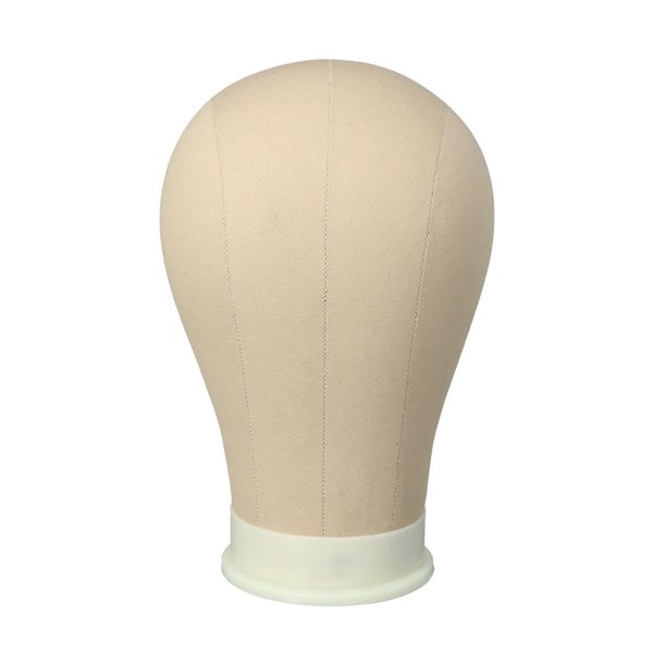 AliLeader Canvas Block Head Mannequin Head Canvas Wig Head Wig Display Styling Head with Mount Hole (Light Brown,21")