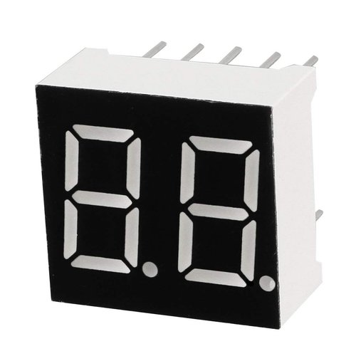 uxcell Common Cathode 10 Pin 2 Bit 7 Segment Display 0.59 x 0.55 x 0.28 Inch 0.35" Red LED Display Digital Tube 5pcs
