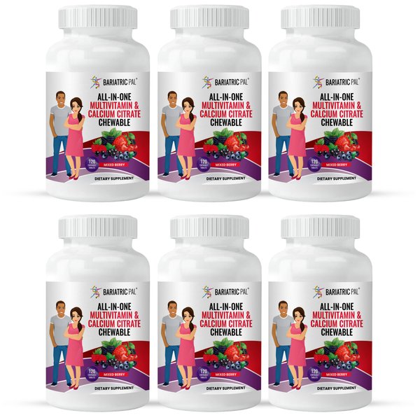 BariatricPal "All-in-ONE Chewable Multivitamin with Calcium Citrate & Iron - Mixed Berry (180-Day Supply)