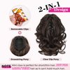 REECHO 9" Short Ponytail Extension, Classic Loose Curly Wavy Claw Clip Pony tails Hair Extensions HP001 Hairpieces for Women (Dark Brown)