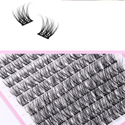 120 Pieces Eyelash Clusters - Wispy Lash Clusters, Individual Lashes, Mixed Lash Clusters, False Eyelash Extensions, DIY Lash Extension for Self Application At Home, C Curl- 50D - 0.05D - 10-14mm