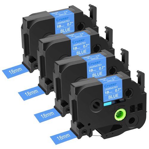 4 Pack Replace for Brother P-Touch TZe-545 TZe545 TZ54 18mm Laminated Tape 3/4 Inch x 26.2 feet Blue Tape Refill for Ptouch PTD400 PTD600 PTD400AD PTP710BT Label Maker, Easy to Peel Durable Tape