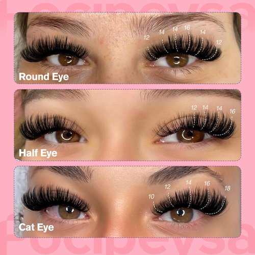 Focipeysa Fluffy Lash Clusters 100D Eyelash Clusters 10-18mm Fluffy Volume Individual Lashes D Curl Cluster Eyelash Extensions DIY Lash Extension for Beginners