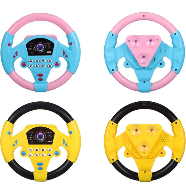 2 Pcs Toy Steering Wheel Simulated Driving Controller with Light and Music Pretend Play Driving Steering Wheel for Baby Toddler Early Educational Car Driving Simulation