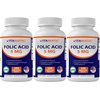 Vitamatic 3 Pack Folic Acid 5mg (5000 mcg) - 120 Vegetarian Tablets - (Vitamin B9 Folate) (Total 360 Tablets)