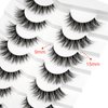 Happy Heartbeat 3D Clear Band Lashes 15mm Natural Soft Faux Mink Lashes C Curl Cat Eye Wispy Fake Eyelashes Reusable False EyeLashes 7 Pairs (No.212)