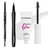 PHOERA Eye Makeup Kit, Include Eyebrow Pencil,Eyeliner and Eyebrow Gel Clear,Ultra-Fine Mechanical Eyebrow Pen, Clear Eyebrow Shaping Wax (102#Soft Brown)