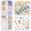 GULELAYAR 3 Boxes Summer Beach Nail Art Rhinestones, 3D Ocean Nail Charms Starfish Conch Sea Series Nail Art Designs Accessories Nail Art Rivets Manicure DIY Seashell Nail Decorations for Women Girls