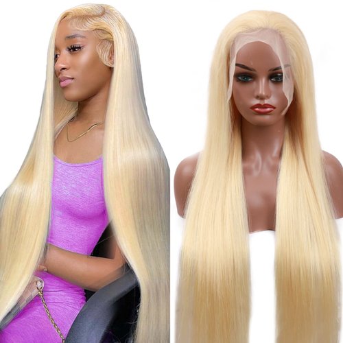 SUNKASA 613 Lace Front Wig Human Hair 13x6 Transparent Lace Straight Blonde Lace Front Wigs Human Hair HD Lace Frontal Wigs Human Hair Glueles 26inch