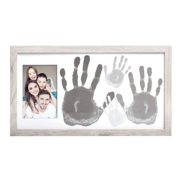Kate & Milo Rustic Family Handprint Photo Frame, Family Keepsake Frame, DIY Craft for Family Night for Parents and Children, Farmhouse Decor, 6" x 4" Photo Inserts, Distressed Wood