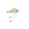 Pokinge 2pcs Elegant Flower Tassel Hair Clips,Sweet Pearl Fan Hairpins,Chinese Hanfu Duckbill Barrettes for Women,Alloy Hair Side Clips,Pearl Floral Headwear