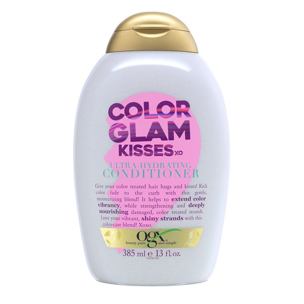 OGX Kandee Johnson Collection Hugs & Kisses Ultra Hydrating Conditioner for Color-Treated Hair, Gentle Sulfate-Free Surfactants to Soften & Moisturize Hair, Semi-Sweet Floral Scent, 13 fl. oz