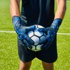 Renegade GK Apex Orion 2.0 Professional Strapless Goalie Gloves | 4mm EXT Contact Grip | Black & Blue Soccer Goalkeeper Gloves (Size 7, Youth, Junior, Evo Neg. Cut, Level 5.5)