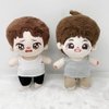 niannyyhouse 20cm Plush Doll Clothes Solid Color Vest Sleeveless T-Shirt Doll Dress Up (White+Black, 20cm)