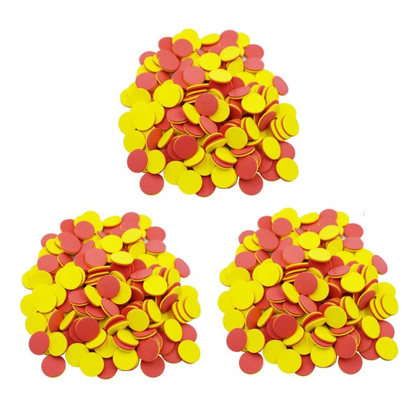 DNB 2-Color Foam Counters - 1 Inch Red-Yellow Double-Sided Math Counters, Early Learning Counting Chips, 600 Pieces