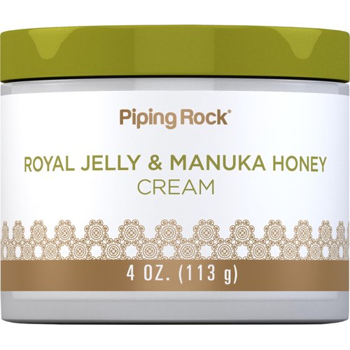 Piping Rock Manuka Honey Cream | with Royal Jelly | 4 oz | Hydrating Moisturizer for face & Skin | Non-GMO and Gluten Free