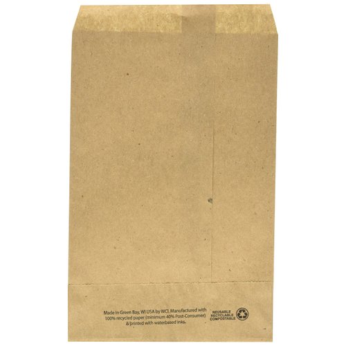 100 Natural Kraft Merchandise Bags, 5x7-1/2, No Gusset by WCI