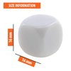 16MM Blank White Dice Set Acrylic Rounded D6 Dice Cubes for Game, Party, Fun, DIY Sticker and Math Teaching, Pack of 50
