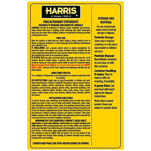 Harris Roach Tablets, Boric Acid Roach and Insects Killer with Lure, Alternative to Bait Traps (6oz, 145 Tablets)