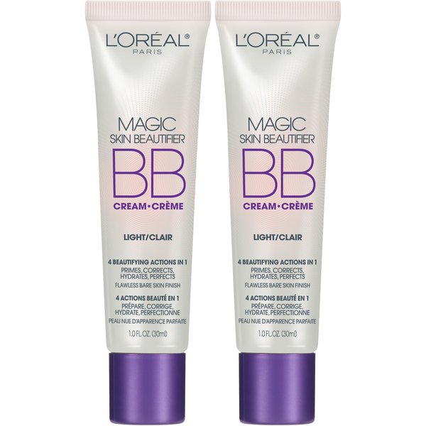 L’Oréal Paris Makeup Magic Skin Beautifier BB Cream Tinted Moisturizer, Light, 1 fl oz, 2 Count