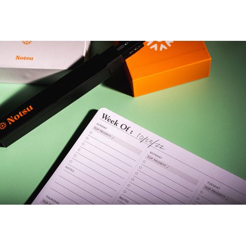 Notsu Weekly Planner Notepad | Sunday Start Weekly Calendar Pad Tear Off, 50 Undated Pages