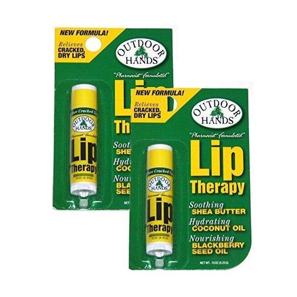 Outdoor Hands Lip Therapy, Shea Butter, Coconut Oil & Blackberry Seed Oil - 2pack