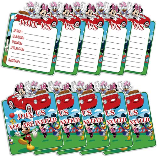 DoMiDoLa 20Pack Mickey Birthday Party Decoration Mickey Theme invitation card for Kids Birthday Party Supplies (20Mickey)