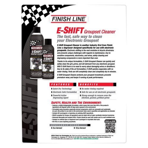 Finish Line E-Shift Electronic Groupset Cleaner Aerosol, 16-Ounce