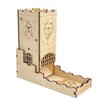 Castle Dice Tower with Tray Wood Laser Cut Dragon Carving Easy Roller Perfect for Board Game, D&D and RPG (Castle)