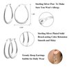 Silver Oval Hoop Earrings for Women Hypoallergenic Medium Sterling Silver Teardrop Oval Hoop Earrings
