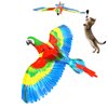 LOMIMOS Simulation Bird Cat Toy, Interactive Hanging Spinning Electric Toy Bird for Cats Indoor Ceiling Kitten Play Chase Exercise Eliminating Boredom(Parrot)