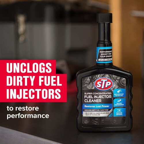 STP Super Concentrated Fuel Injector Cleaner, Injector Cleaner Unclogs Dirty Fuel Injectors and Restores Lost Power, 12 Oz