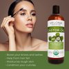 velona USDA Certified Organic Castor Oil - 16 oz (With Pump) | For Hair Growth, Boost Eyelashes, Eyebrows | Cold pressed, Natural Oil, USP Grade | Hexane Free, Lash Serum, Caster