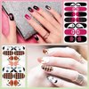 DANNEASY 24 Sheets Fall and Halloween Nail Polish Stickers Full Nail Wraps for Women Holiday Maple Leaf Nail Polish Strips Self Adhesive Fingernail Stickers with Nail File, Cuticle Stick